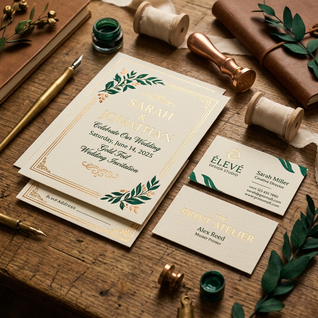 Luxury gold foiled stationery